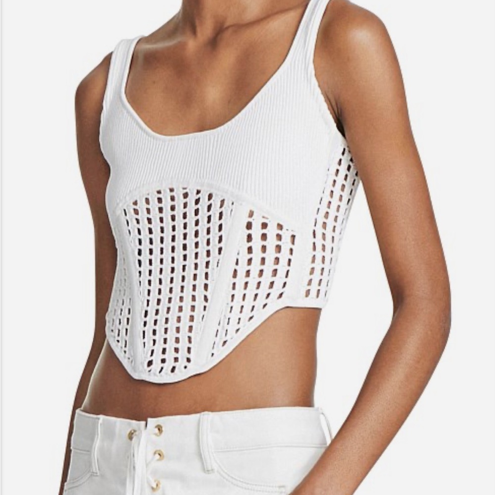 DION LEE NET CROCHET TOP